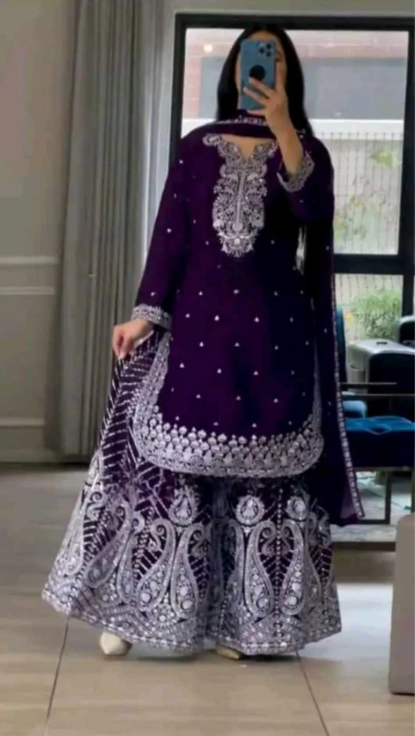 Luxury Embroired Sharara Dress